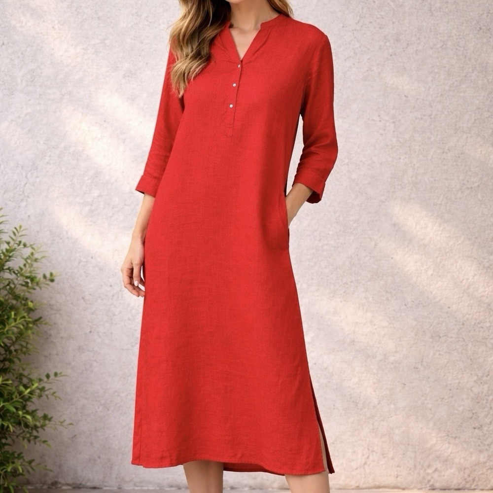 Tuckernuck Ro's Garden Linen Tunic Shift Dress Sz‎ S